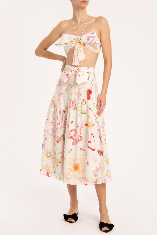 Adriana Degreas Fantasy Top With Bow