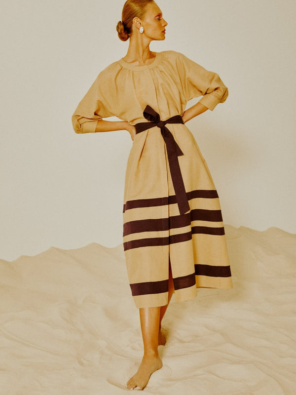 adriana degreas Fig Bicolor Frilled Midi Dress