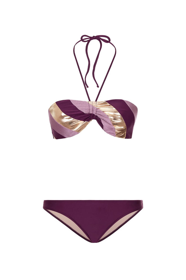 Adriana Degreas Fig Tricolor Strapless Bikini