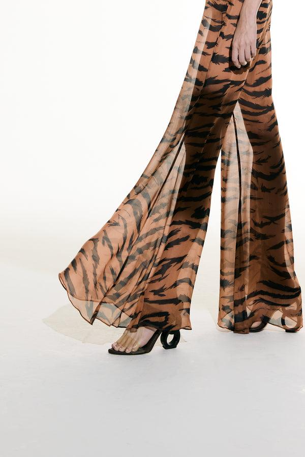 Adriana Degreas Flared Silk Pants