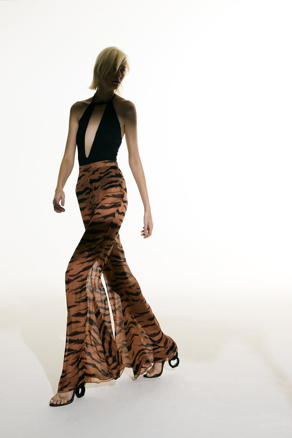 adriana degreas Flared Silk Pants