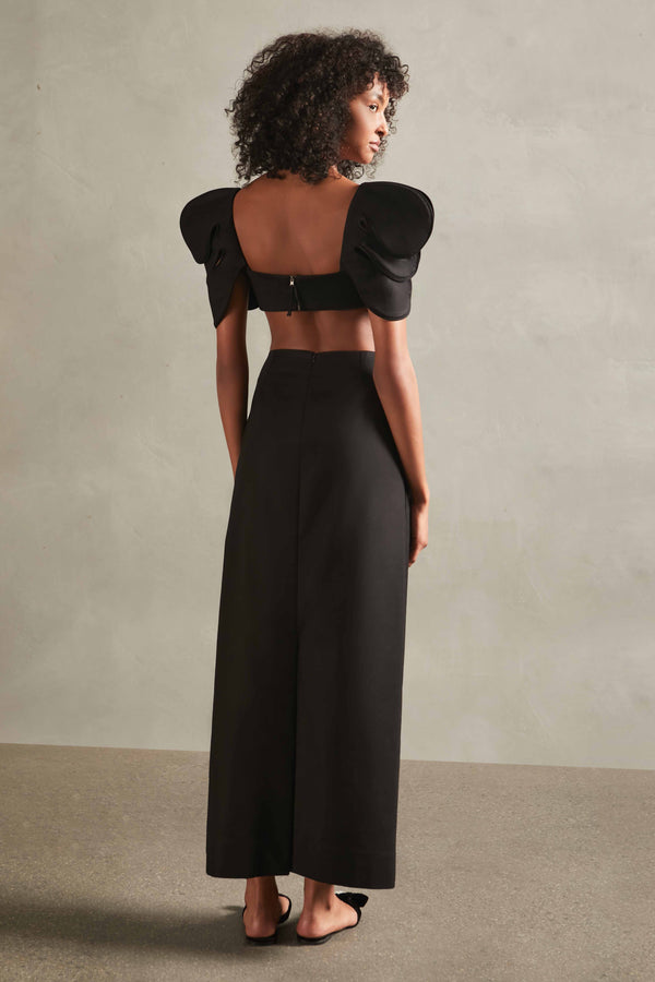 Adriana Degreas Floral Solid Cropped Blouse