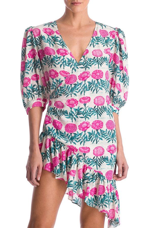 Adriana Degreas Flore Asymmetric Short Dress