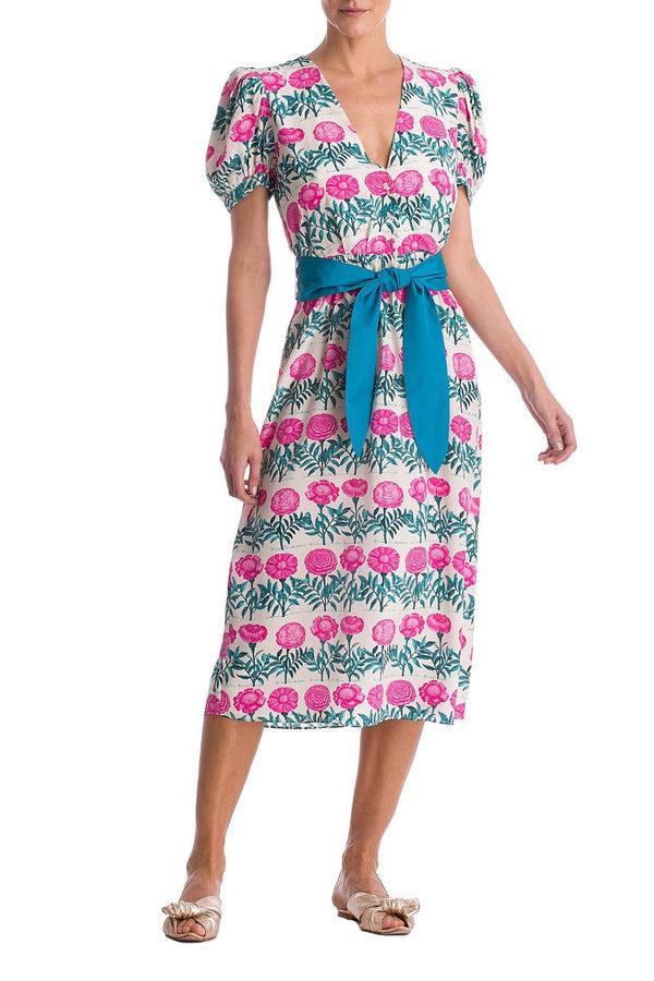 Adriana Degreas Flore V-Neck Midi Dress