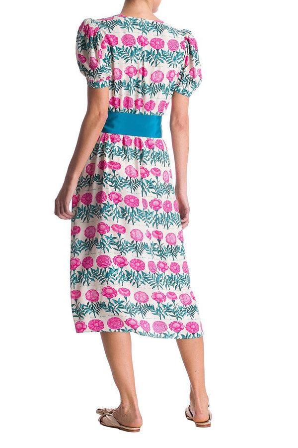 Adriana Degreas Flore V-Neck Midi Dress