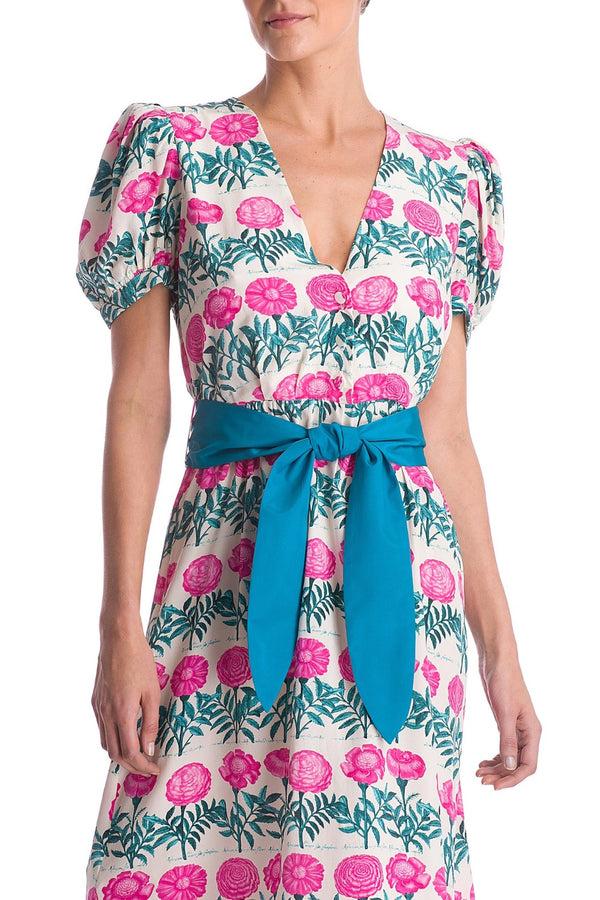 Adriana Degreas Flore V-Neck Midi Dress