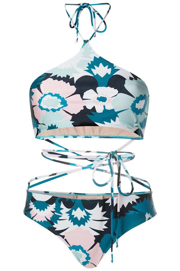 Adriana Degreas Flower Power Wraparound Bikini
