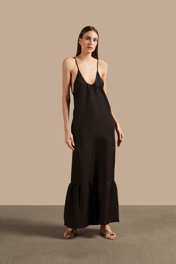 Adriana Degreas Golden Age Solid Straps Long Dress