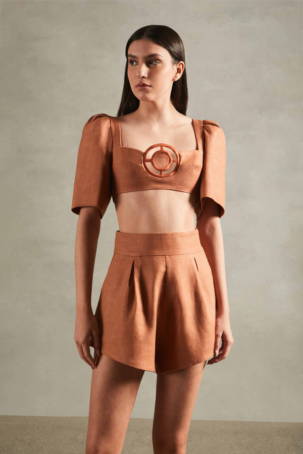 adriana degreas Grand Pois Cropped Blouse