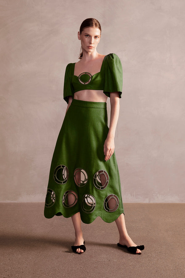 Adriana Degreas Grand Pois Midi Skirt