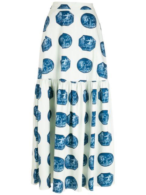 Adriana Degreas Greek Scenes Maxi Skirt