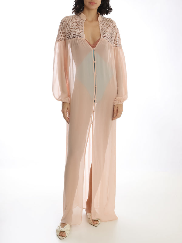 adriana degreas Guipure Detail Long Robe