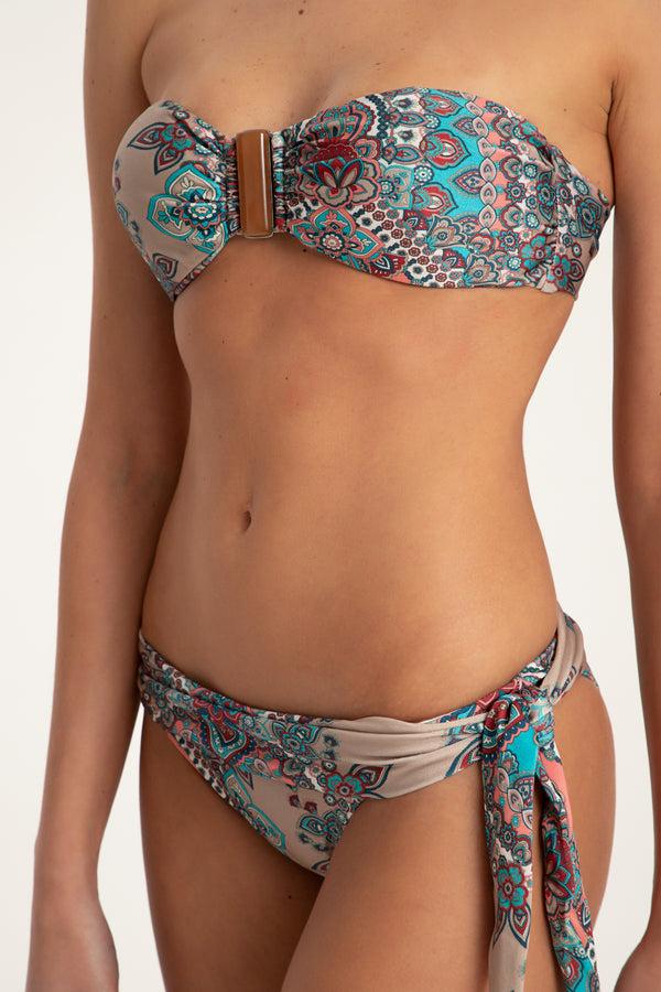 Adriana Degreas Gypsy Print Strapless Bikini