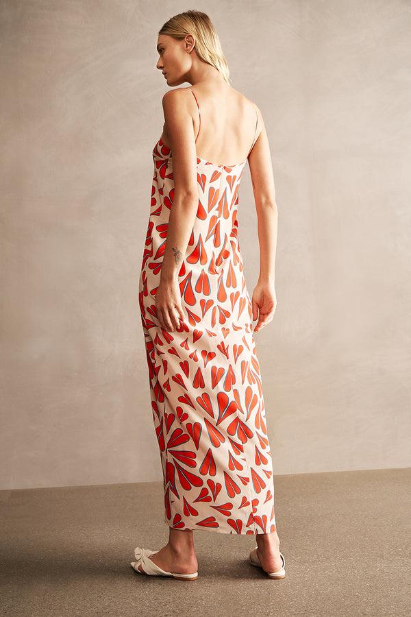 Adriana Degreas Hearts Front-Slit Long Dress