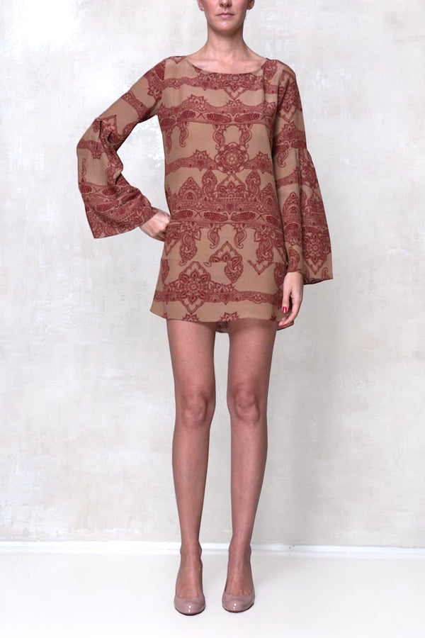 adriana degreas Henna Print Short Dress
