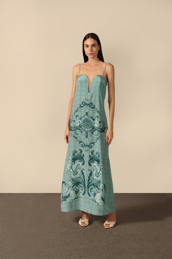 Adriana Degreas Hera Deep-V Long Dress