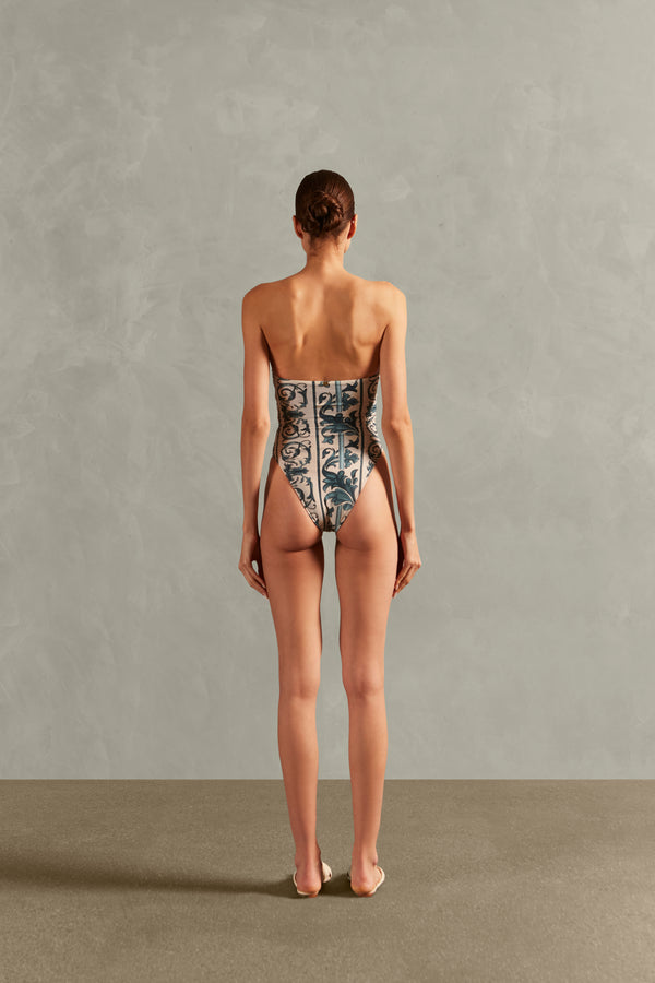 Adriana Degreas Hera High-Leg Strapless Swimsuit