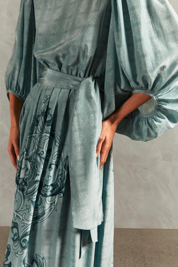 Adriana Degreas Hera Puff-Sleeved Long Dress