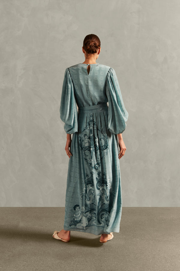 Adriana Degreas Hera Puff-Sleeved Long Dress