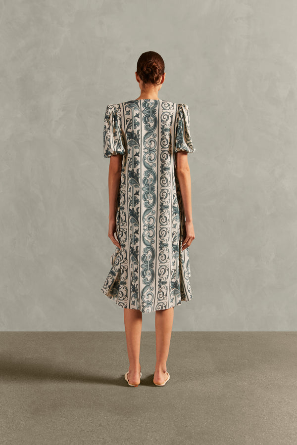 Adriana Degreas Hera Puff-Sleeved Midi Robe