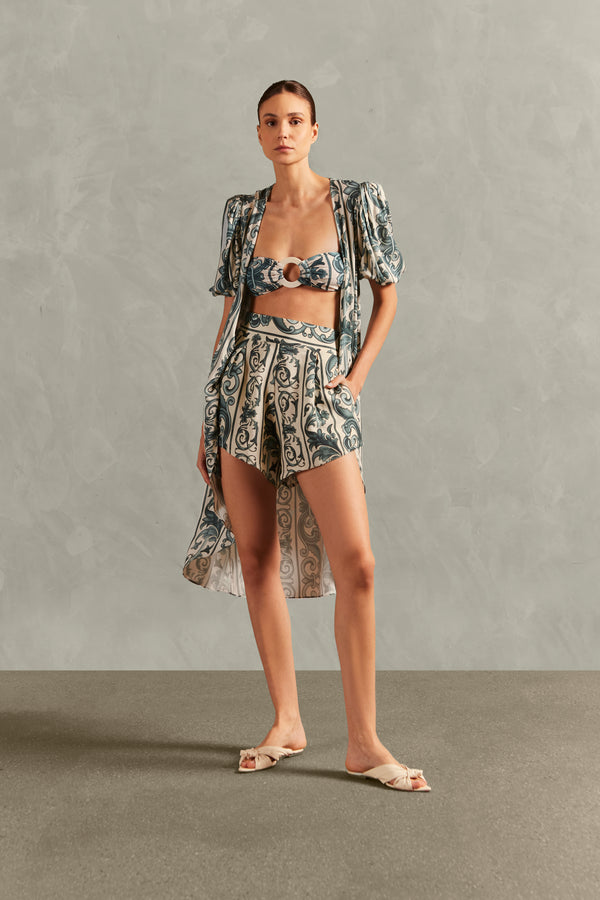 adriana degreas Hera Puff-Sleeved Midi Robe