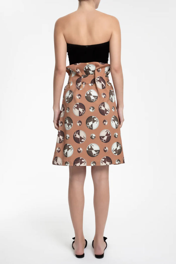 Adriana Degreas Horse Pois Clochat Short Skirt