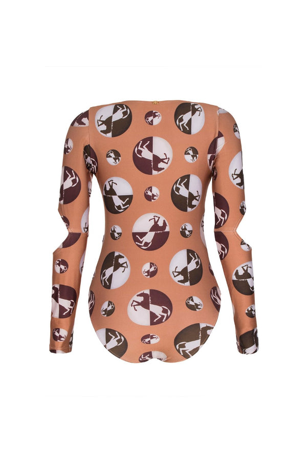 Adriana Degreas Horse Pois Long-sleeved Bodysuit