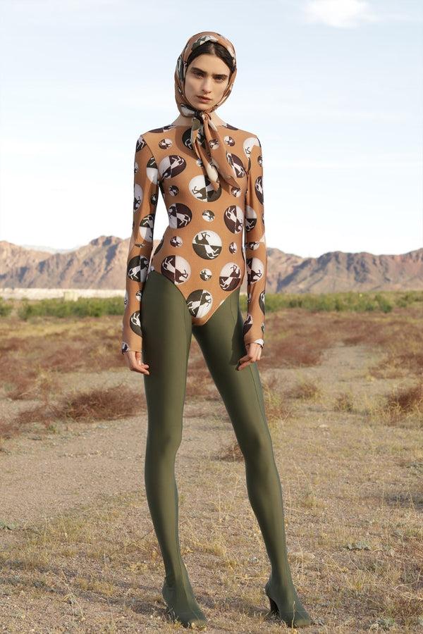 adriana degreas Horse Pois Long-sleeved bodysuit