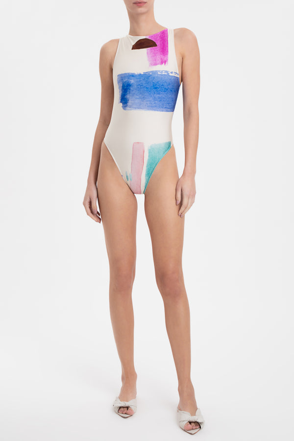 adriana degreas Illusion High-Leg Swimsuit