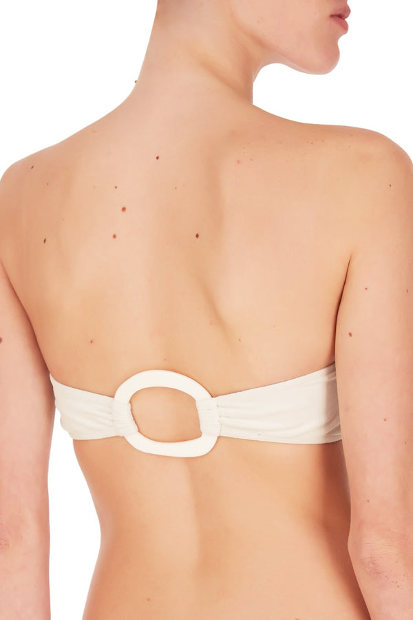 Adriana Degreas Ivory Bandeau Bikini With Hoop