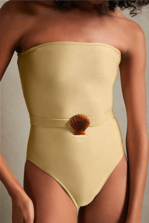 Adriana Degreas La Mer Seashell Strapless Swimsuit