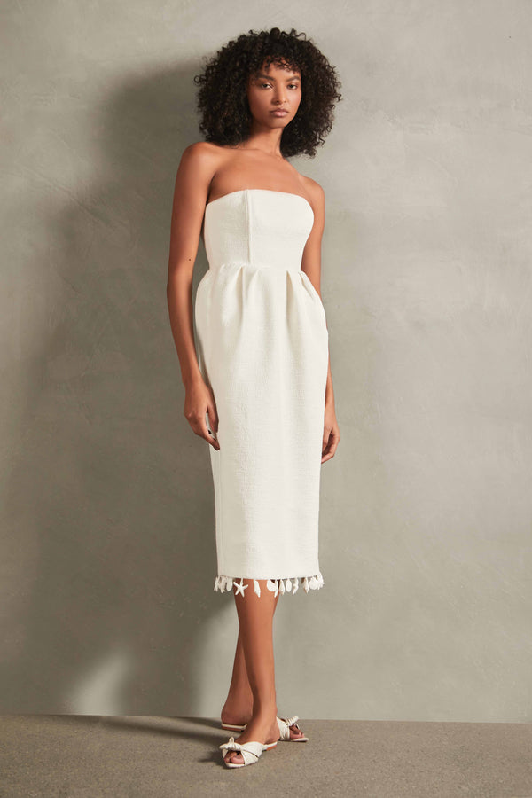 adriana degreas La Mer Strapless Midi Dress