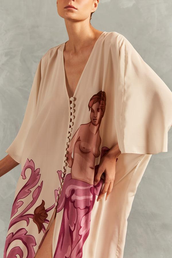 Adriana Degreas Le Sirenuse Buttoned Midi Kaftan