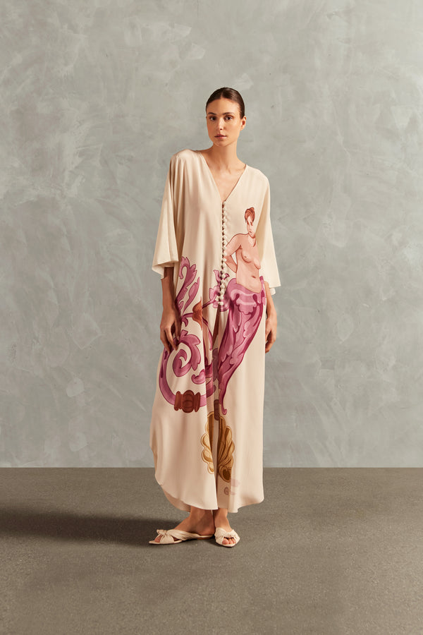 adriana degreas Le Sirenuse Buttoned Midi Kaftan