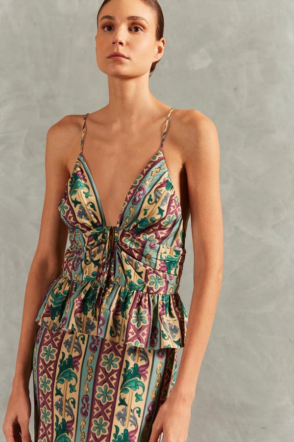 Adriana Degreas Le Sirenuse Peplum Midi Dress