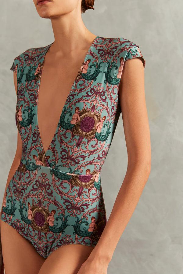 Adriana Degreas Le Sirenuse V-Neck Swimsuit