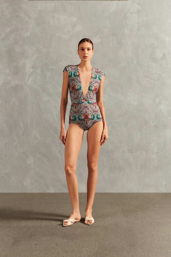 adriana degreas Le Sirenuse V-Neck Swimsuit
