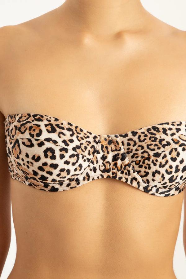 Adriana Degreas Leopard High-Leg Strapless Bikini
