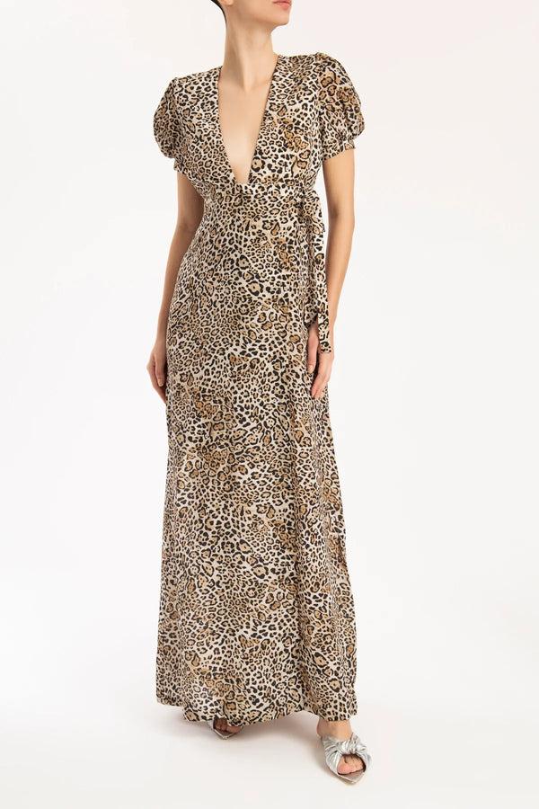 Adriana Degreas Leopard Long Dress With Knot