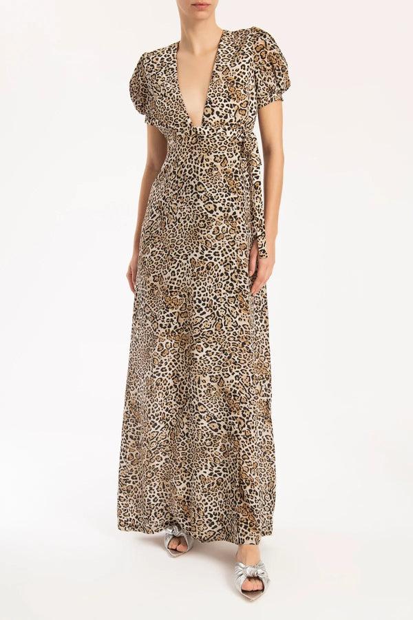 adriana degreas Leopard Long Dress With Knot