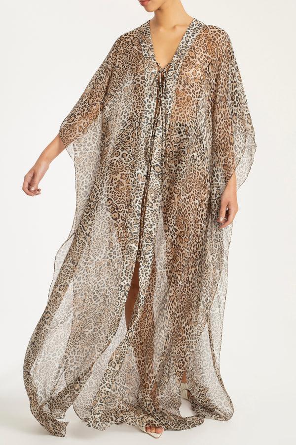 Adriana Degreas Leopard Long Kaftan