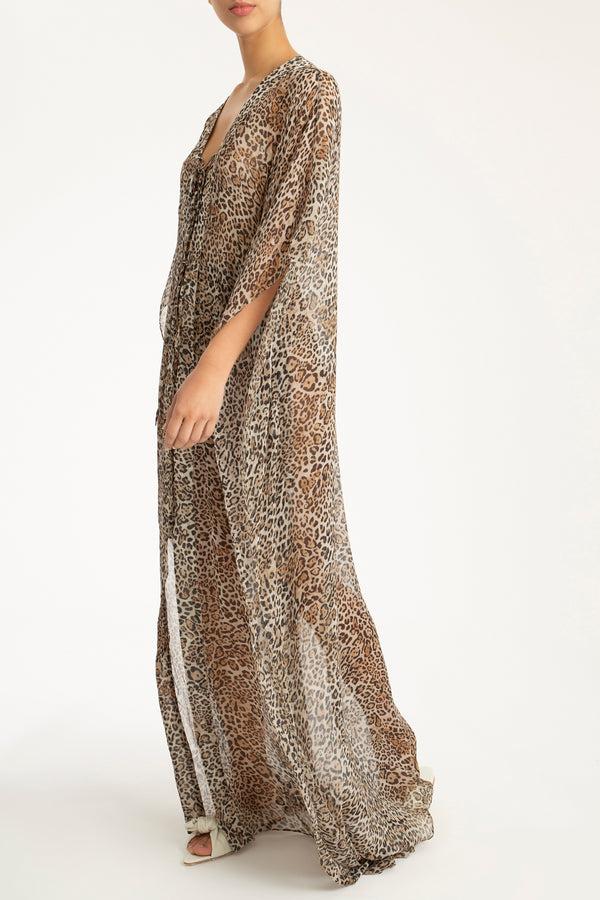 Adriana Degreas Leopard Long Kaftan