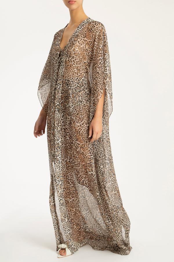 Adriana Degreas Leopard Long Kaftan