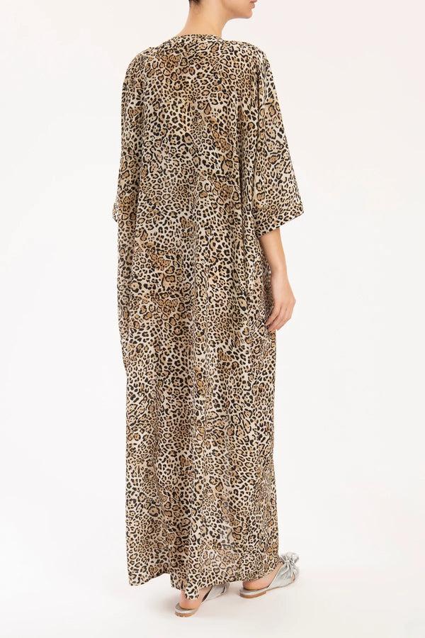 Adriana Degreas Leopard Long Robe With Knot