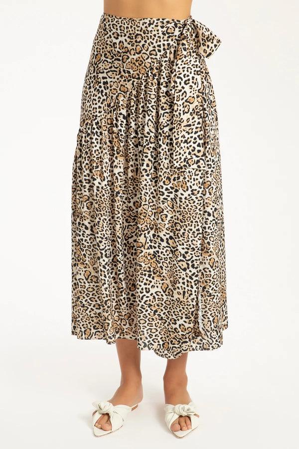 Adriana Degreas Leopard Pareo Midi Skirt