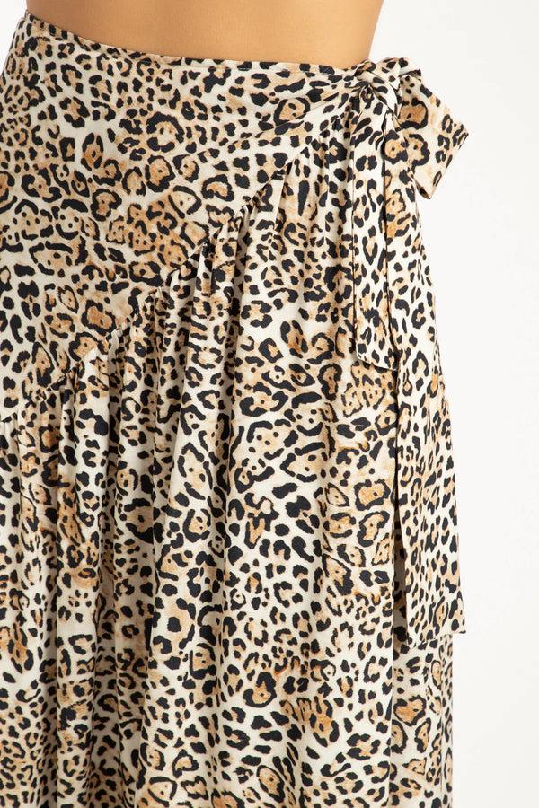 Adriana Degreas Leopard Pareo Midi Skirt