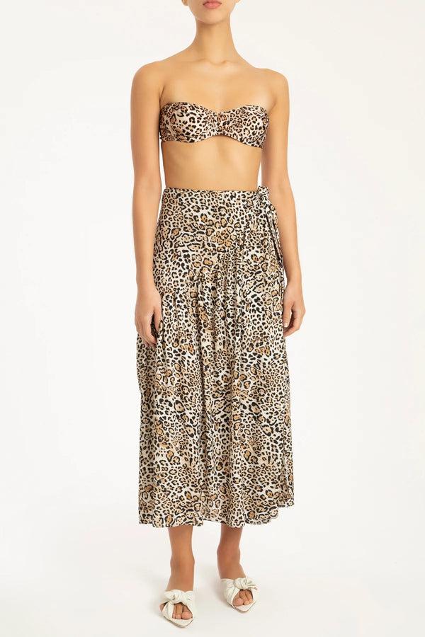 adriana degreas Leopard Pareo Midi Skirt