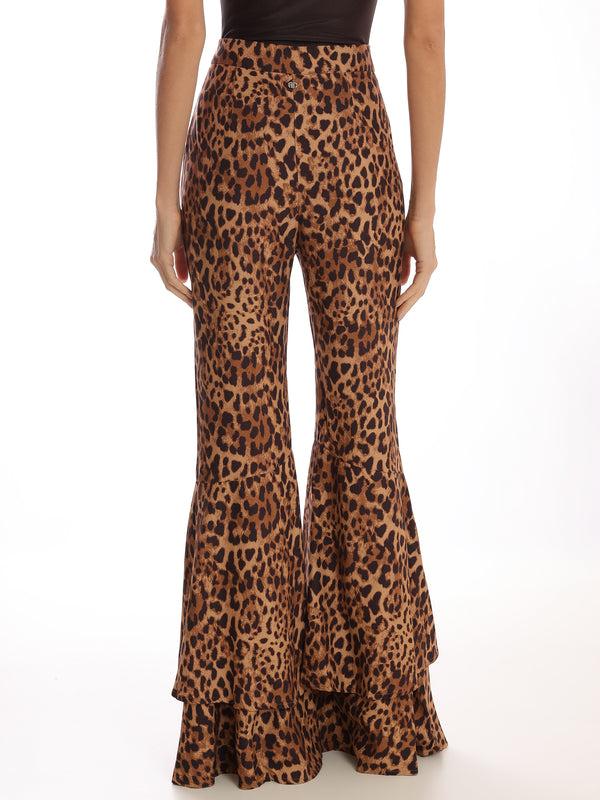Adriana Degreas Leopard Ruffle Detail Pants