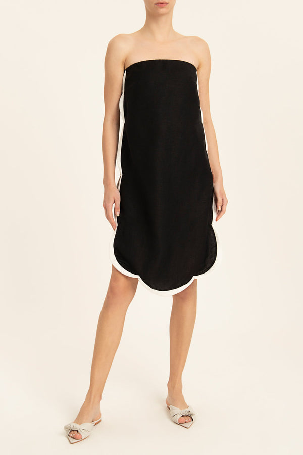 adriana degreas Linen Strapless Short Dress