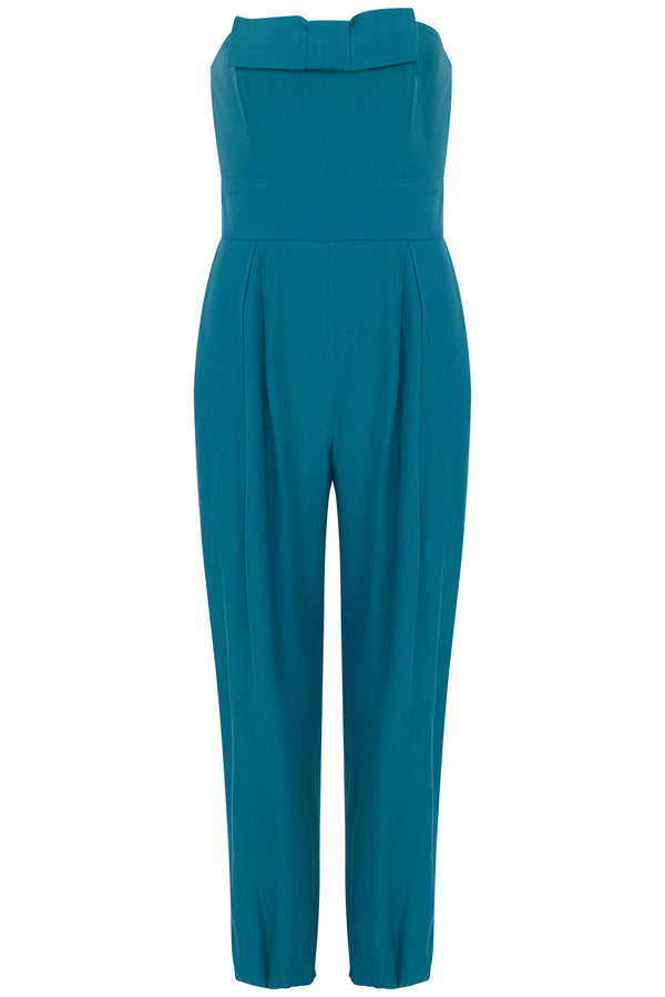 Adriana Degreas Lipstick Solid Strapless Jumpsuit